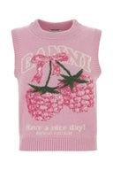 Ganni Pink Wool Blend Vest