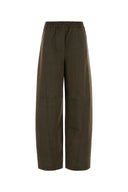 Ganni Mud Wool Wide Leg Pant