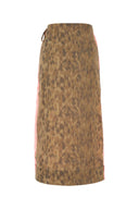 Ganni Printed Organza And Stretch Cotton Skirt
