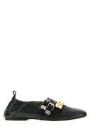 Ganni Printed Synthetic Leather Ballerinas