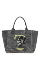 Ganni Dark Grey Canvas Medium Trapeze Shopping Bag