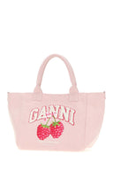 Ganni Pink Canvas Small Trapeze Shopping Bag