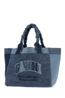Ganni Denim Medium Trapeze Shopping Bag