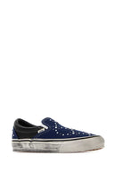 Vans Two Tone Canvas And Leather Classic Slip Ons