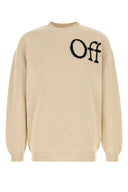 Maglione in cotone color sabbia bianco sporco