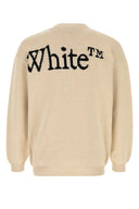 Maglione in cotone color sabbia bianco sporco