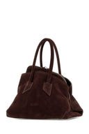 The Attico Mini sac à main La Passeggiata en daim chocolat