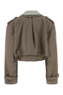 The Attico Dove Grey Gabardine Trench Coat