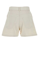 Sacai White Polyester And Denim Shorts