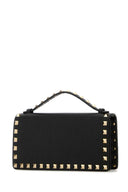 Valentino Garavani Black Leather Rockstud Handbag