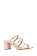 Valentino Garavani Pink Leather Rockstud Mules