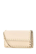 Valentino Garavani Ivory Leather Rockstud Clutch