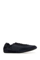 Prada Navy Blue Nylon And Suede Sneakers