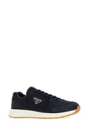 Prada Navy Blue Re Nylon And Suede Sneakers
