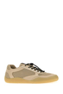 Prada Beige Leather And Mesh Speedrock Sneakers