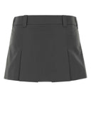 Miu Miu Charcoal Poplin Mini Skirt