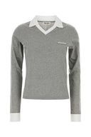 Miu Miu grijs katoenen poloshirt