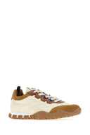 Miu Miu Ivory Re Nylon And Suede Sneakers