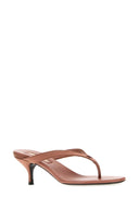 Miu Miu Antiqued Pink Satin Thong Slippers