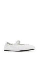 Miu Miu White Nappa Leather Ballerinas