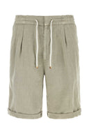 Brunello Cucinelli Dove Grey Linen Bermuda Shorts