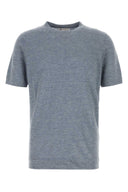 Niebieski sweter z domieszką lnu Brunello Cucinelli Melange Air Force