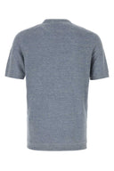 Niebieski sweter z domieszką lnu Brunello Cucinelli Melange Air Force