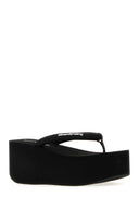 Alexander Wang Black Fabric Jenna Thong Slippers