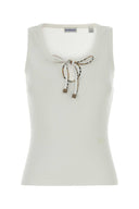 Burberry White Cotton Tank Top