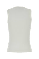 Burberry White Cotton Tank Top