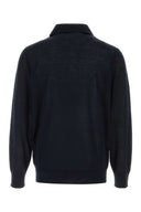 Brunello Cucinelli Midnight Blue Silk Blend Polo Shirt