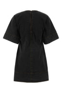 Ganni Black Stretch Cotton Mini Dress
