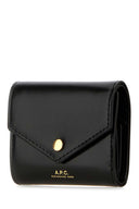 A.P.C. Black Leather Envelope Coin Purse