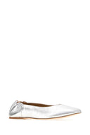 A.P.C. Silver Leather Juliet Ballerinas