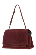Brunello Cucinelli Burgundy Suede Shopping Bag