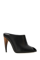 Alexander Mcqueen Black Leather Mules