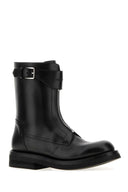 Alexander Mcqueen Black Leather Biker Boots