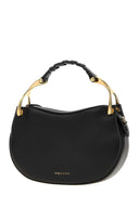 Alexander Mcqueen Black Leather Mini Wishbone Handbag