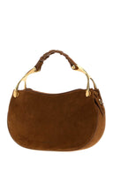 Alexander Mcqueen Brown Suede Mini Wishbone Handbag