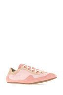 Cecilie Bahnsen Pink Fabric And Suede Sneakers