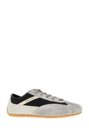 Alexander Mcqueen Two Tone Leather And Fabric Boxe Sneakers