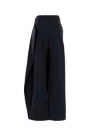 Jw Anderson Navy Blue Poplin Wide Leg Pant