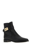 Salvatore Ferragamo Black Leather Zanira Ankle Boots
