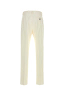 Salvatore Ferragamo Ivory Cotton Blend Pant