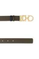 Salvatore Ferragamo Army Green Leather Reversibile Belt