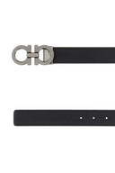 Salvatore Ferragamo Black Leather Reversible Belt