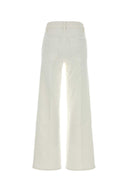 Frame White Stretch Cotton Blend Le Slim Pant