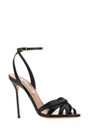 Aquazzura Black Leather Soulmate Sandals