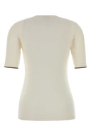 Brunello Cucinelli Ivory Cashmere Blend T-shirt
