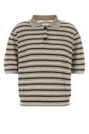 Brunello Cucinelli Embroidered Linen Blend Polo Shirt